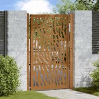 Poort met sporenontwerp 100x150 cm weervast staal - thumbnail