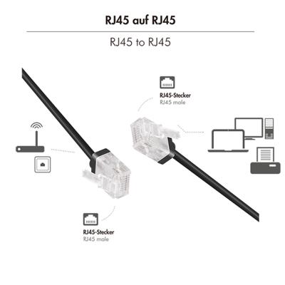 LogiLink CQ3013U RJ45 Netwerkkabel, patchkabel CAT 6A U/UTP 0.30 m Zwart Extreem dun, Zeer flexibel, Vlambestendig, Halogeenvrij 1 stuk(s)