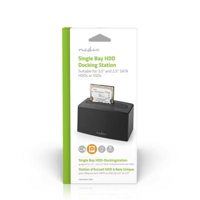 Nedis Docking Station voor Harde Schijf | USB 3.2 Gen1 | USB Type-A | 1 Schijf | 2.5 / 3.5 " | USB 3.2 Gen1 | Docking | Desktop - HDDUSB3210BK