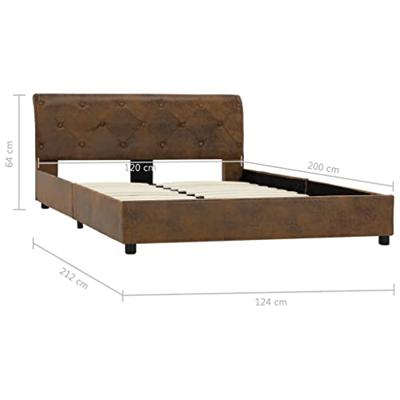 Bedframe kunstsude bruin 120x200 cm