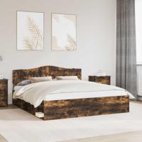 Bedframe Gerookt eiken 200 x 200 cm Massief grenenhout - thumbnail