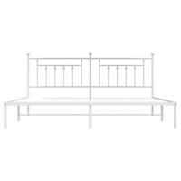 Bedframe met hoofdbord metaal wit 193x203 cm - thumbnail