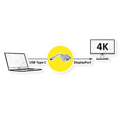 ROLINE Display Adapter USB Type C - DisplayPort v1.2, M/F