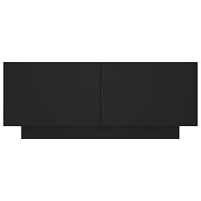 Nachtkastje 100x35x40 cm bewerkt hout zwart