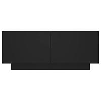 Nachtkastje 100x35x40 cm bewerkt hout zwart - thumbnail