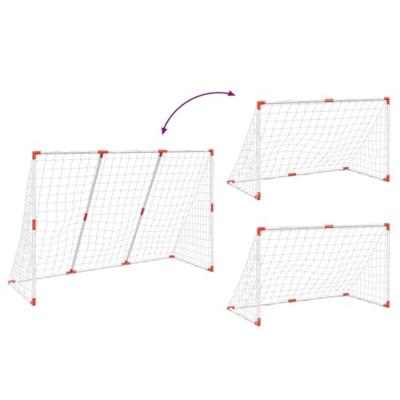 VidaXL Kindervoetbaldoel met ballen 2-in-1 184x64x124 cm wit VidaXL Kindervoetbaldoel met ballen 2-in-1 184x64x124 cm wit