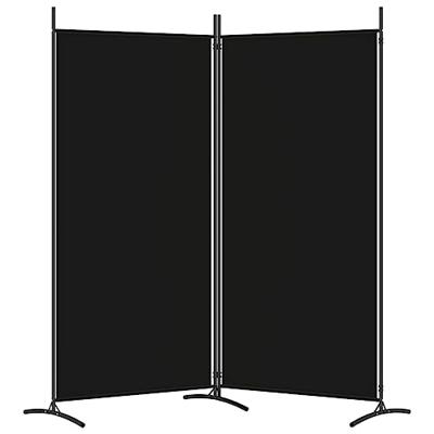 Kamerscherm met 2 panelen 175x180 cm stof zwart - thumbnail
