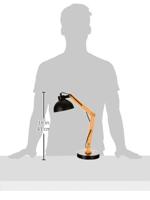 Flexo/bureaulamp EDM 32116 Zwart Hout Metaal 60 W E27 Ø 16 x 52 cm Ø 16 x 53 cm - thumbnail