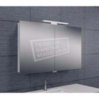 Spiegelkast Wiesbaden met Led Verlichting 100x60 Aluminium - thumbnail