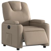 Fauteuil verstelbaar elektrisch kunstleer cappuccinokleurig - thumbnail