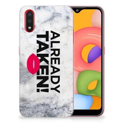 Samsung Galaxy A01 | Siliconen hoesje | met naam Already Taken White