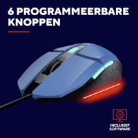 Trust GXT109B FELOX Gaming-muis Kabelgebonden Optisch Blauw 6 Toetsen 6400 dpi Verlicht - thumbnail