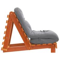 Futon slaapbank met matras 60x206x11 cm grenenhout wasbruin - thumbnail