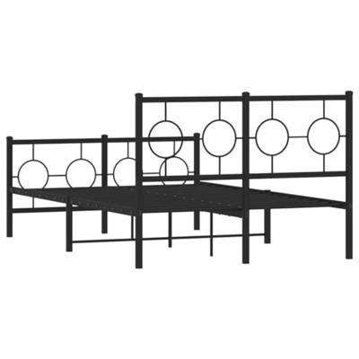 Bedframe met hoofd- en voeteneinde metaal zwart 120x190 cm