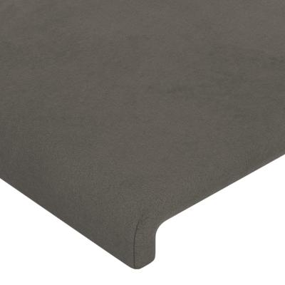 Hoofdbord met randen 103x16x118/128 cm fluweel donkergrijs - thumbnail