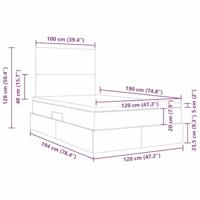 Opbergbed met LED met matras Lichtgrijs 120 x 190 cm Polyester - thumbnail