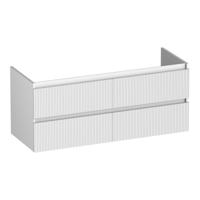 Brauer Joy Wavy - Onderkast - 120 cm - met 4 Softclose Lades Greeploos en 2 Sifon Uitsparingen - Mat Wit - thumbnail