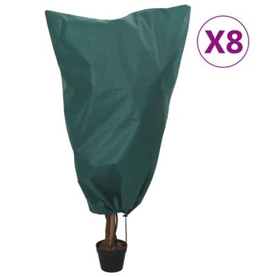Plantenhoezen met trekkoord 8 st 70 g/m² 0,8x1,2 m