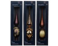 Piek glas d8h31 cm bruin a3 T kerst Decoris - Decoris - thumbnail