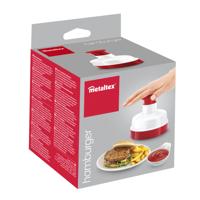 Metaltex kitchen helpers hamburgerpers 11 cm rood/wit - thumbnail
