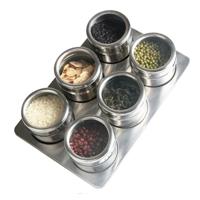 6 in 1 keuken roestvrijstaal zout kruiderij set Spice potten container Spice flessen - thumbnail