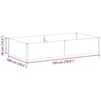 Verhoogde plantenbak 195 x 100 x 36 cm Gegalvaniseerd staal - thumbnail