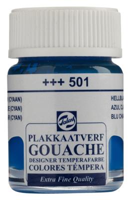 Talens plakkaatverf Extra Fijn flacon van 16 ml, lichtblauw (cyaan)