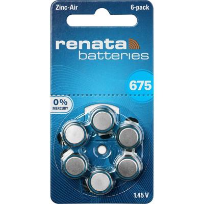 Renata Knoopcel ZA675 1.4 V 6 stuk(s) 660 mAh Zink-lucht Hearing Aid PR44