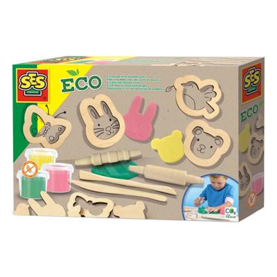 SES Creative Ses eco klei met houten tools - 3 kleipotjes SES Creative Ses eco klei met houten tools - 3 kleipotjes