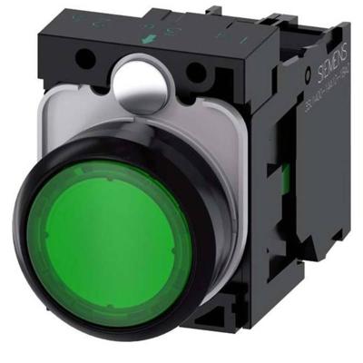 Siemens 3SU11020AB401BA0 3SU1102-0AB40-1BA0 Verlichte druktoets Kunststof frontring, Bedieningsknop vlak Groen 1 stuk(s) Siemens 3SU11020AB401BA0 3SU1102-0AB40-1BA0 Verlichte druktoets Kunststof frontring, Bedieningsknop vlak Groen 1 stuk(s)