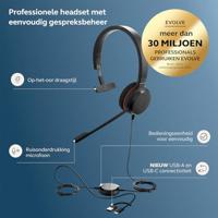 Jabra Evolve 20 Headset Bedraad Hoofdband Kantoor/callcenter USB Type-C / USB Type-A Zwart - thumbnail