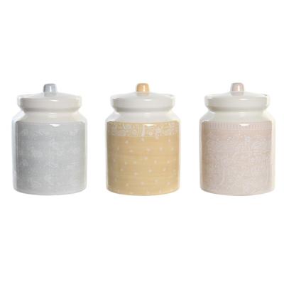 Tin DKD Home Decor 12 x 12 x 16 cm Blauw Roze Geel Dolomite Shabby Chic (3 Stuks) Tin DKD Home Decor 12 x 12 x 16 cm Blauw Roze Geel Dolomite Shabby Chic (3 Stuks)