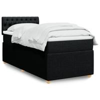 Boxspring met matras stof zwart 90x190 cm - thumbnail
