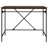 Bureau 100x50x75 cm bewerkt hout en ijzer bruineikenkleurig - thumbnail
