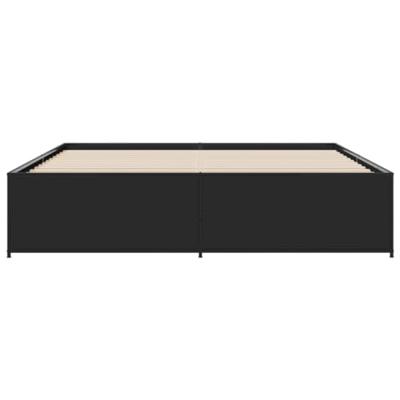 Bedframe bewerkt hout metaal zwart 200x200 cm