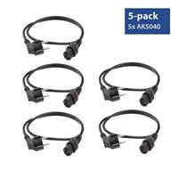 ACT Netsnoer CEE 7/7 male (haaks) - C13 IEC Lock zwart 2 m, EL182S, 5-Pack - thumbnail