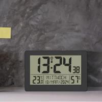 TFA Dostmann 60.2557.01 Zendgestuurde klok Zendergestuurd 206 mm x 30 mm x 130 mm Zwart Groot display - thumbnail