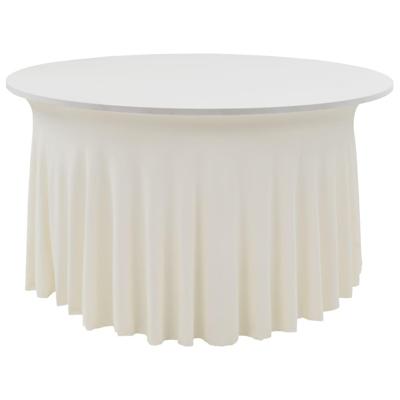 vidaXL 2 st Tafelhoezen stretch met rok 180x74 cm crème