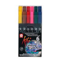 Sakura koi coloring brush pen set bright, 6 kleuren - thumbnail