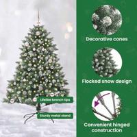 VidaXL Kunstkerstboom met 150 led groen 150 cm pvc en plastic en staal - thumbnail