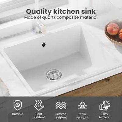 VidaXL Keukenwasbak wit 38 x 44 x 20 cm graniet