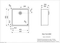 Reginox spoelbak New York - vlakbouw 40x40 (L) - R27639 - thumbnail