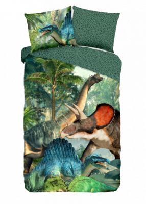 Good Morning Kinderdekbedovertrek "dinosaurussen" - Groen - (135x200 cm) - Katoen Good Morning Kinderdekbedovertrek "dinosaurussen" - Groen - (135x200 cm) - Katoen