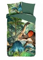 Good Morning Kinderdekbedovertrek "dinosaurussen" - Groen - (135x200 cm) - Katoen - thumbnail