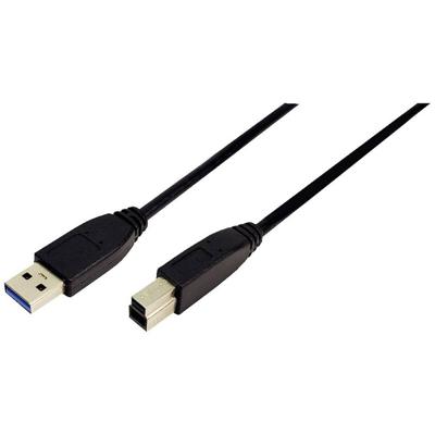 LogiLink CU0024 USB-kabel USB 3.2 Gen1 USB-A stekker, USB-B stekker 2.00 m Zwart