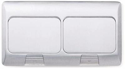 LEDmaxx 105627 2-voudig Vloerinbouw-contactdoos Met Cat5-bus, Aanraakbeveiliging Aluminium