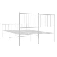 Bedframe met hoofd- en voeteneinde metaal wit 140x190 cm - thumbnail