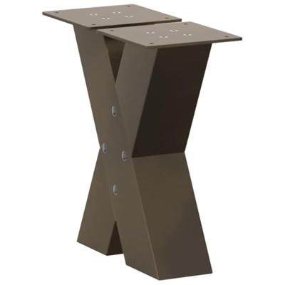 Salontafelpoten 2 st X-vormig 40x(30-31) cm staal naturel