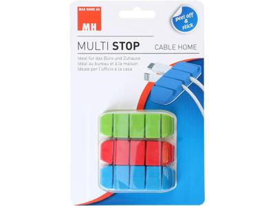 Cablehome Kabelhouder Zelfklevend 135359 Groen, Rood, Blauw 3 stuk(s)