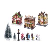 Kerstdorp met Led set, 17dlg. - thumbnail